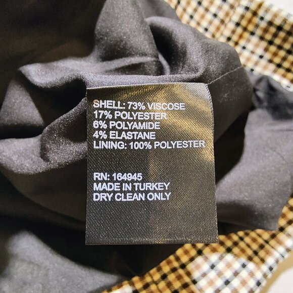 NWT Toccin Short Sleeve Button Front Plaid Mini Dress 4 - Picture 8 of 9